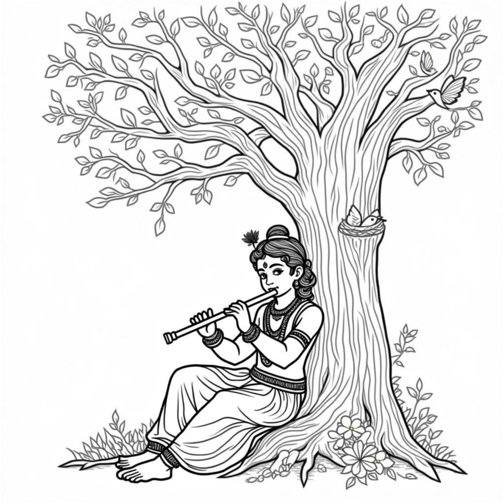 krishna-spielcopyright-free-kostenlos-ausmalbild-malvorlage-coloringpage