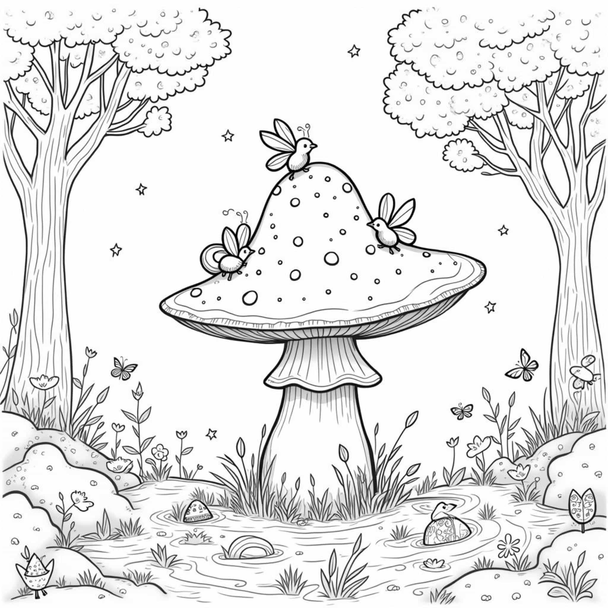 launische-waldpilz-mit-feen.jpgcopyright-free-kostenlos-ausmalbild-malvorlage-coloringpage