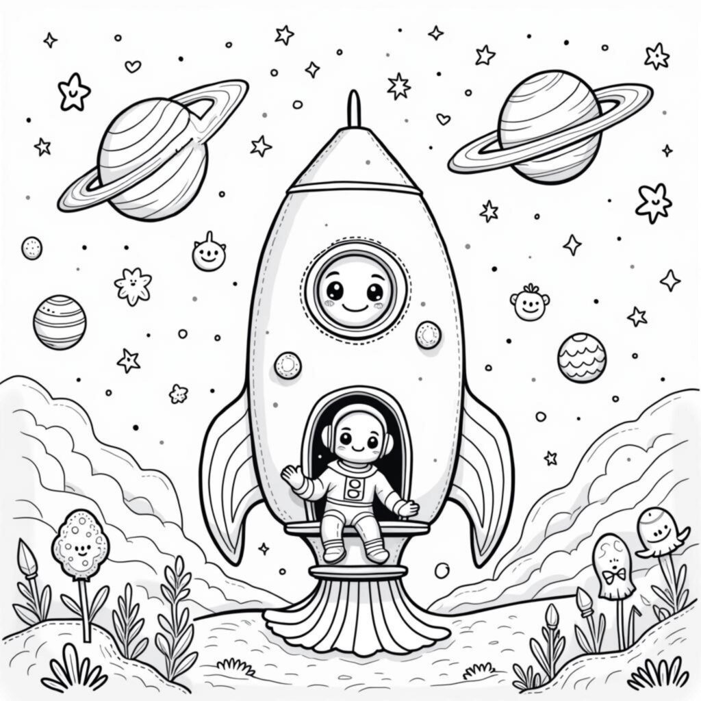 lebendige-rakete-abenteuer-in-weltraum.jpgcopyright-free-kostenlos-ausmalbild-malvorlage-coloringpage