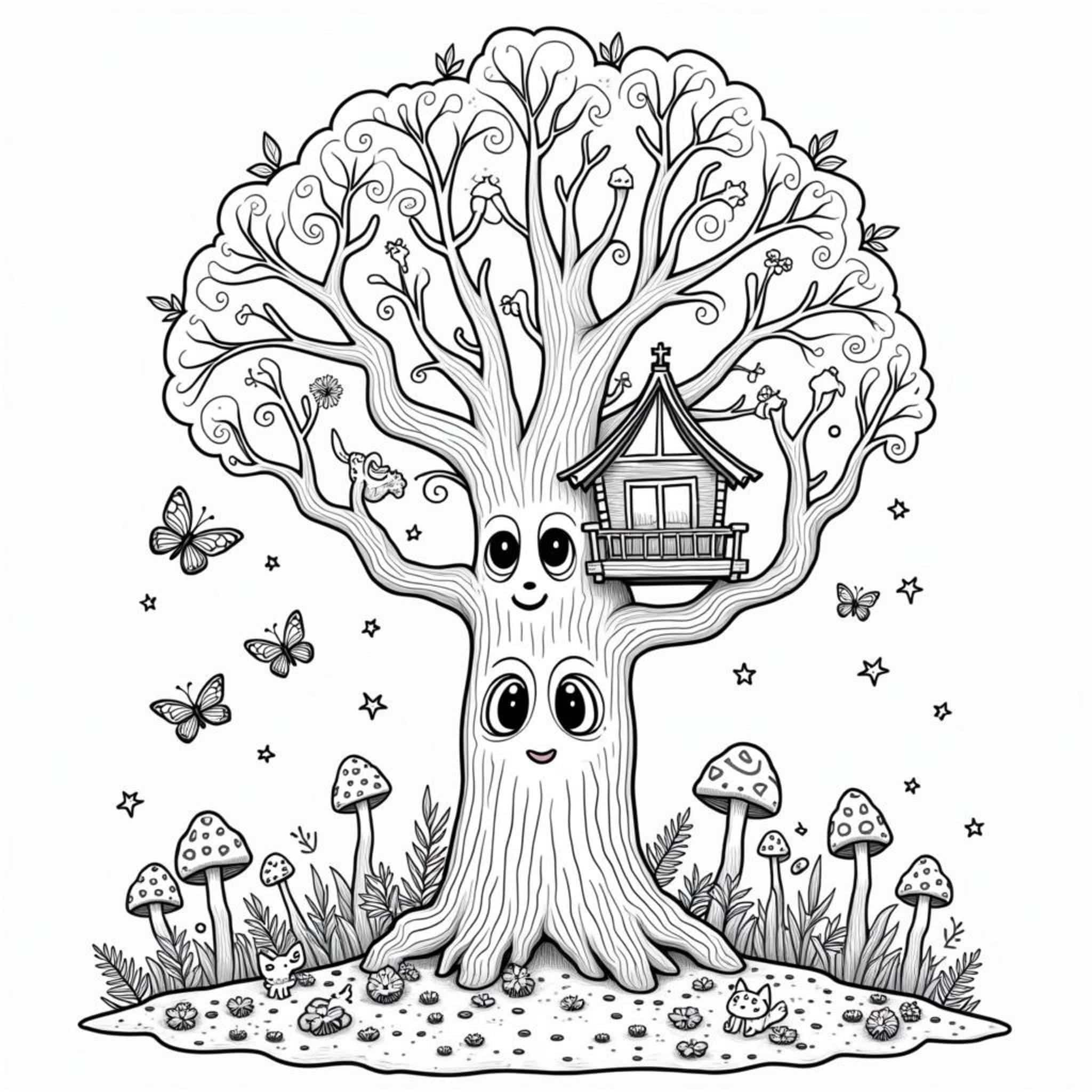lebendiger-baum-mit-baumhaus.jpgcopyright-free-kostenlos-ausmalbild-malvorlage-coloringpage