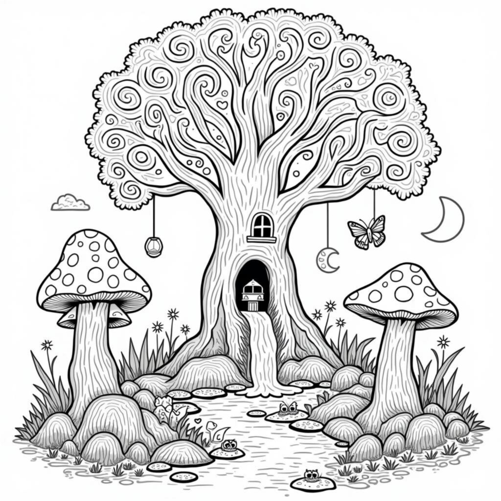 magischer-wald-traum.jpegcopyright-free-kostenlos-ausmalbild-malvorlage-coloringpage