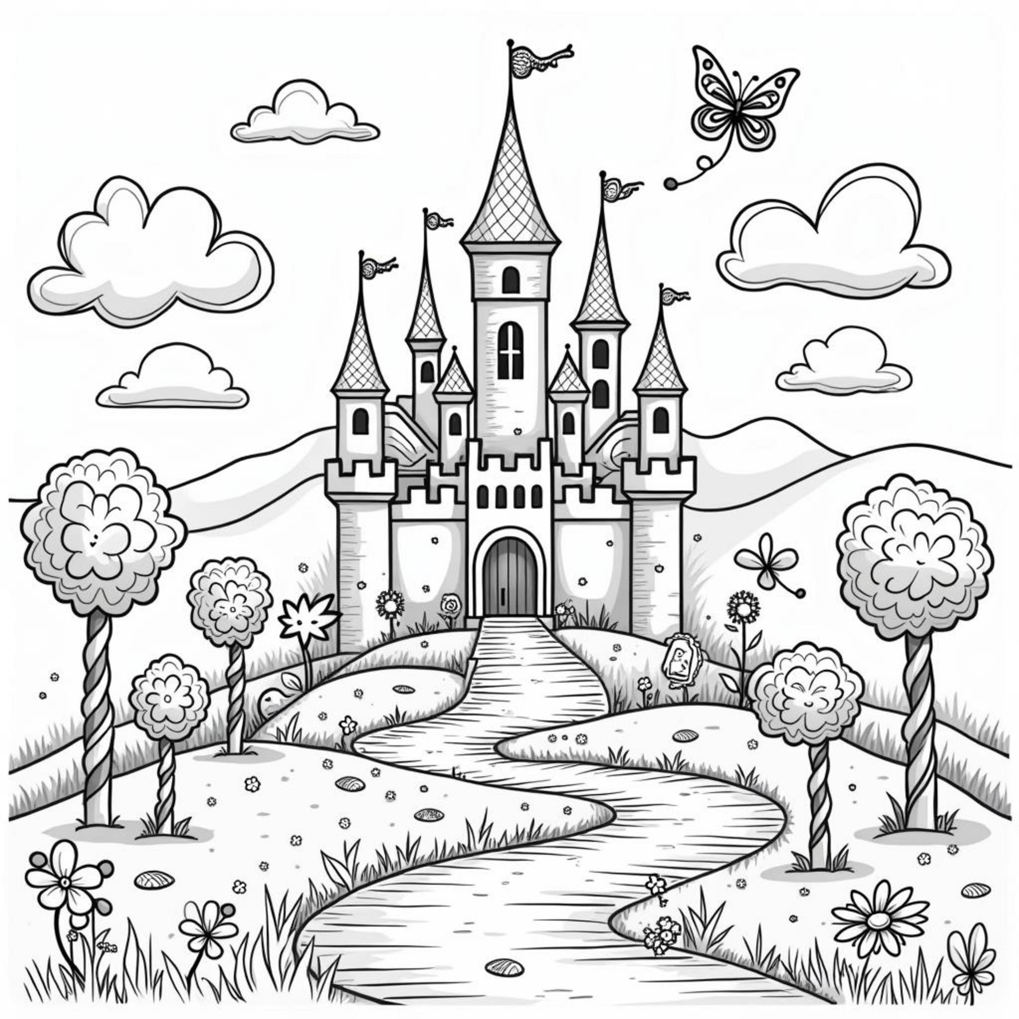 magisches-schloss-mit-suessen-baeumen.jpgcopyright-free-kostenlos-ausmalbild-malvorlage-coloringpage