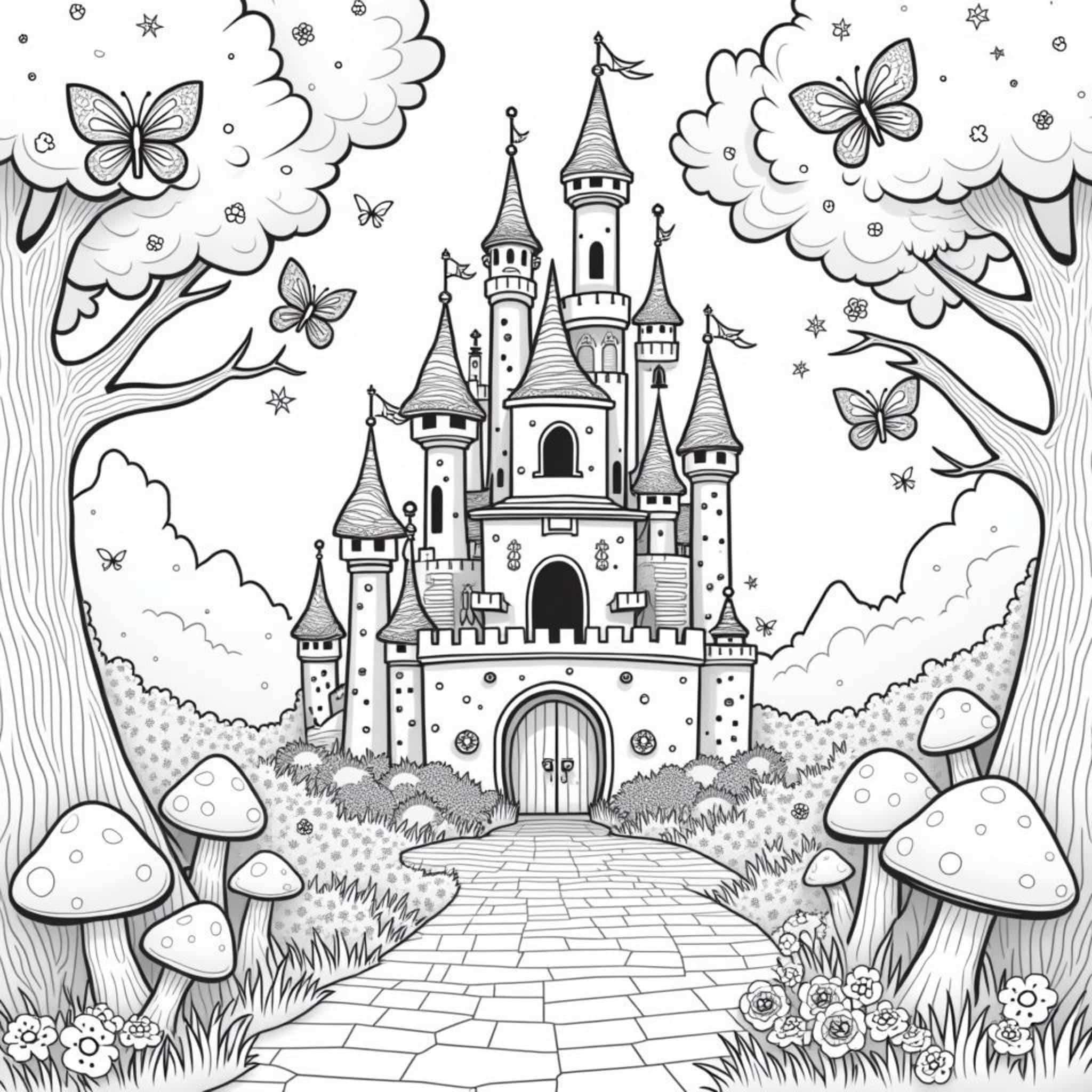 magisches-schloss-traumland.decopyright-free-kostenlos-ausmalbild-malvorlage-coloringpage