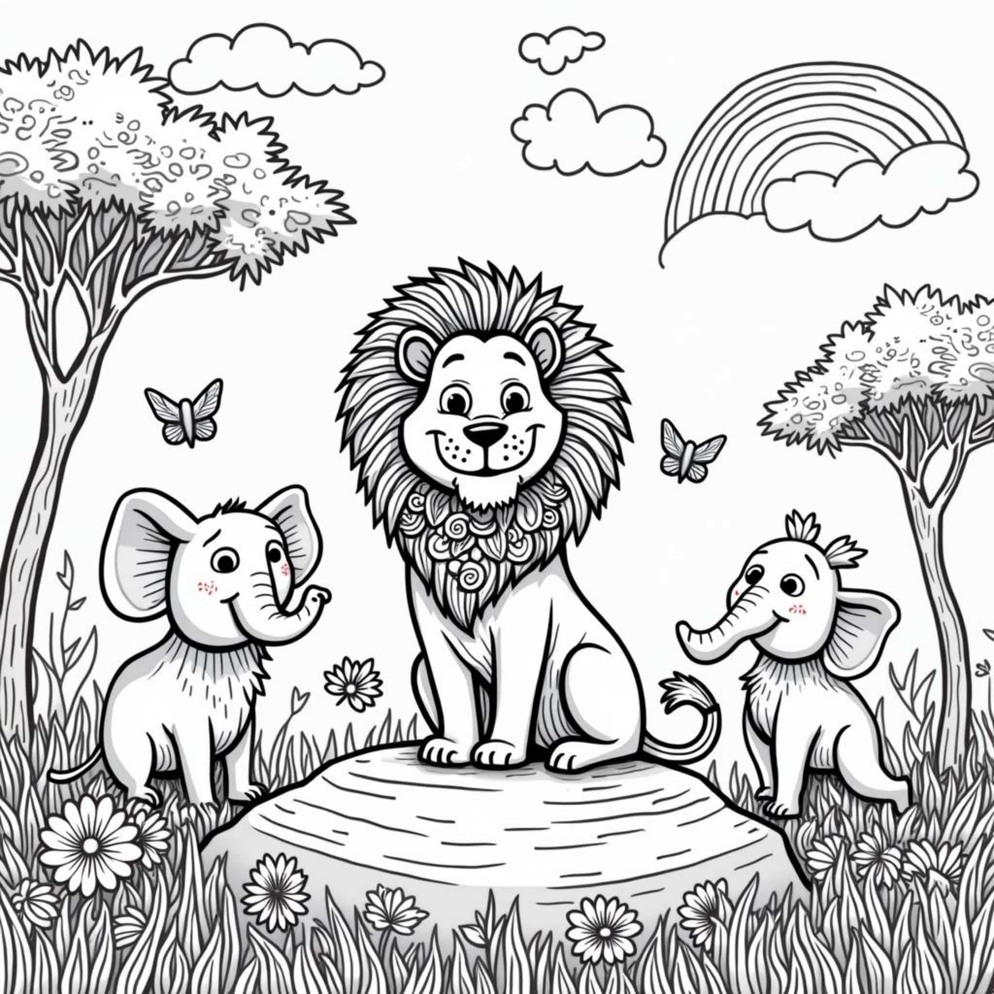majestytischer-lywe-savana-freundschaft.jpgcopyright-free-kostenlos-ausmalbild-malvorlage-coloringpage
