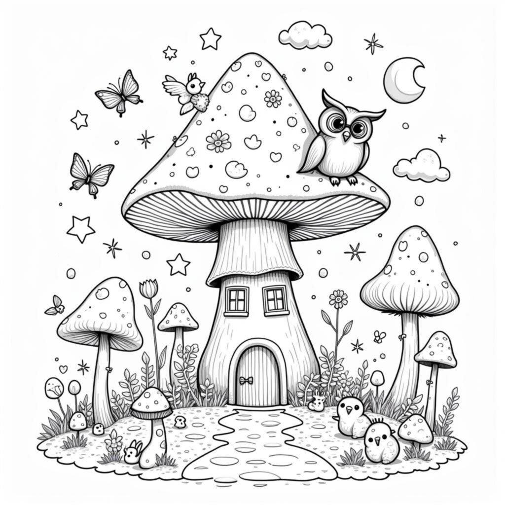 mystischer-pilzhause-wald.jpgcopyright-free-kostenlos-ausmalbild-malvorlage-coloringpage