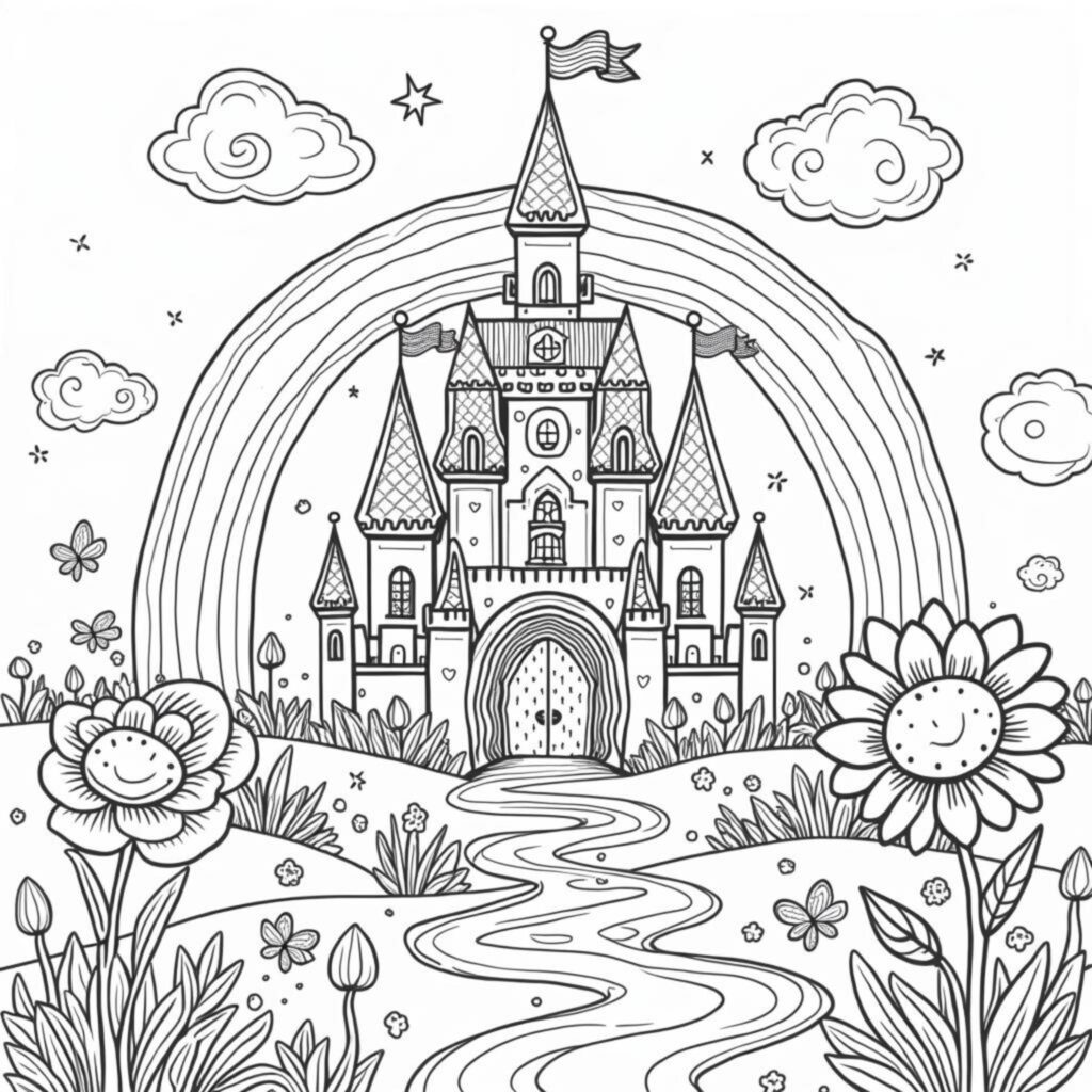regenbogen-schloss-traumland.jpgcopyright-free-kostenlos-ausmalbild-malvorlage-coloringpage