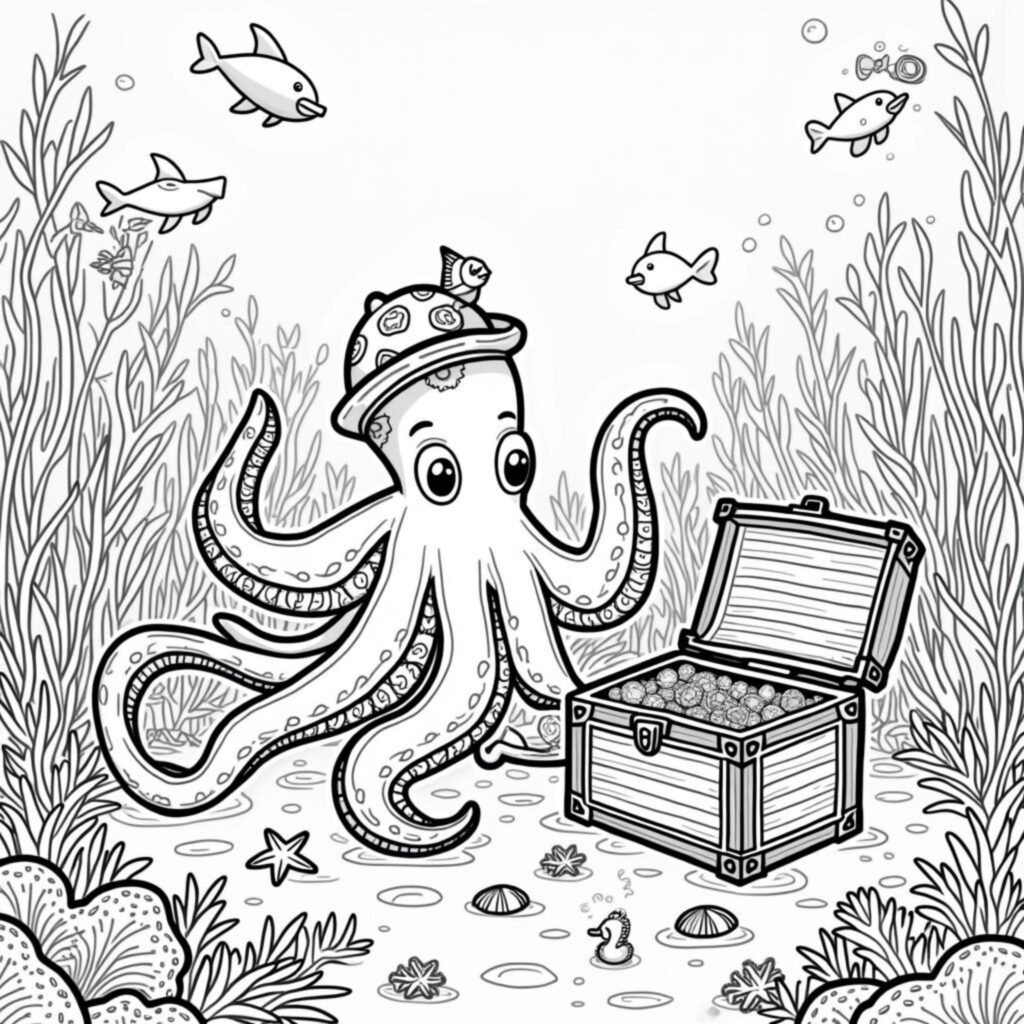 spielende-octopus-schatzsuche.jpgcopyright-free-kostenlos-ausmalbild-malvorlage-coloringpage