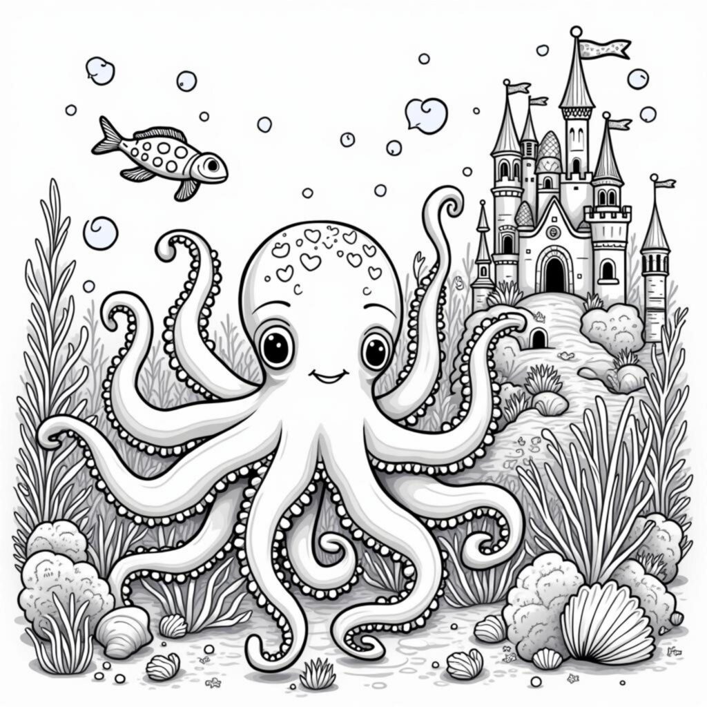 spielende-tintenfisch-unterwasserwelt.jpgcopyright-free-kostenlos-ausmalbild-malvorlage-coloringpage