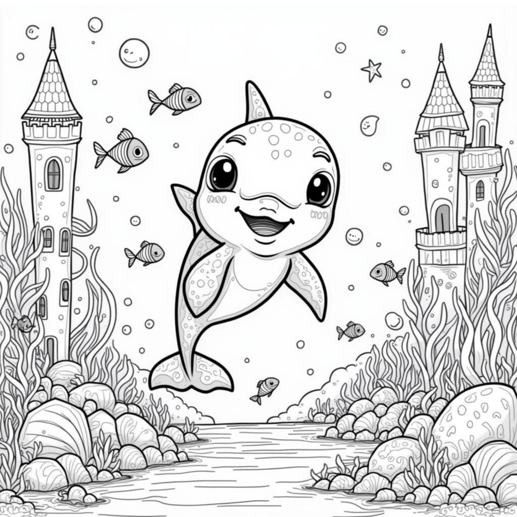 spielerischer-delfin-abenteuercopyright-free-kostenlos-ausmalbild-malvorlage-coloringpage
