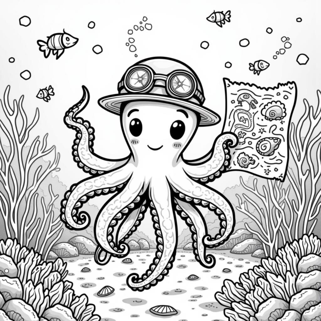 unterwasser-entdecker-tintenfisch.jpgcopyright-free-kostenlos-ausmalbild-malvorlage-coloringpage
