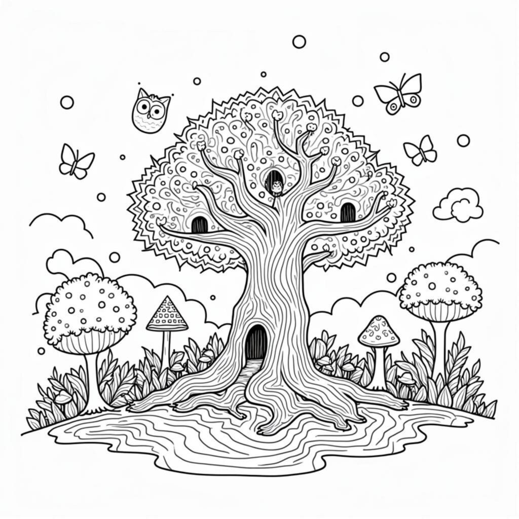 weise-alte-baum-mystischer-wald.jpgcopyright-free-kostenlos-ausmalbild-malvorlage-coloringpage