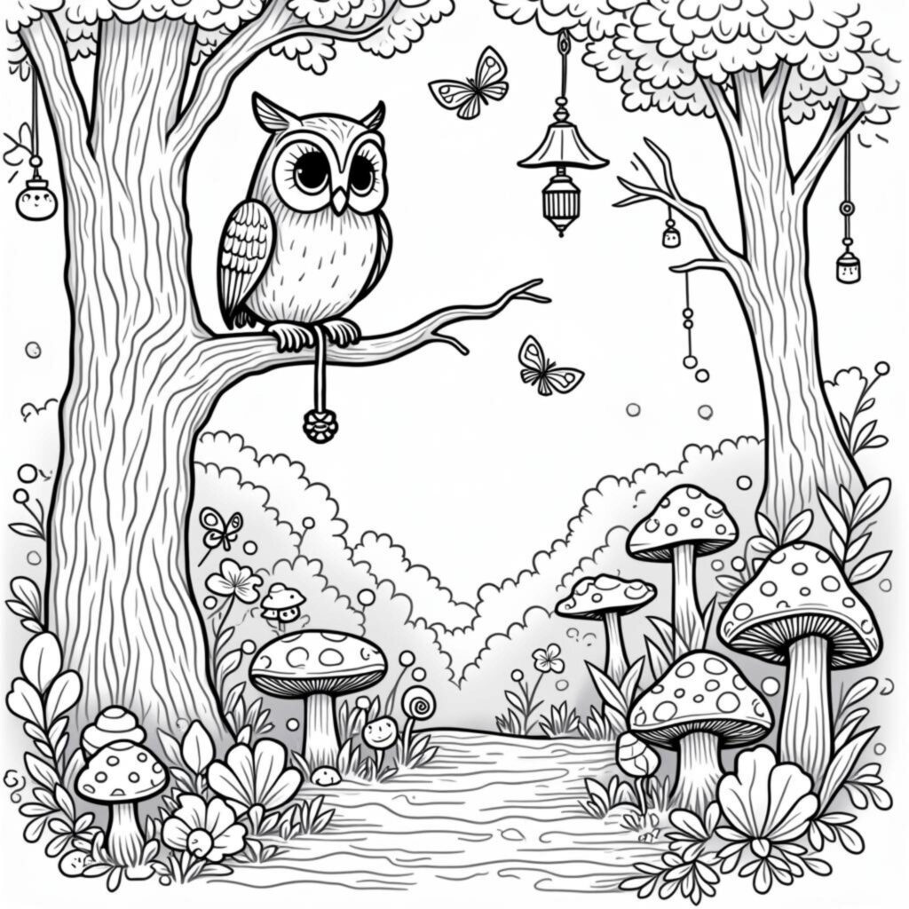 weiser-eulenzauber-wald.jpgcopyright-free-kostenlos-ausmalbild-malvorlage-coloringpage