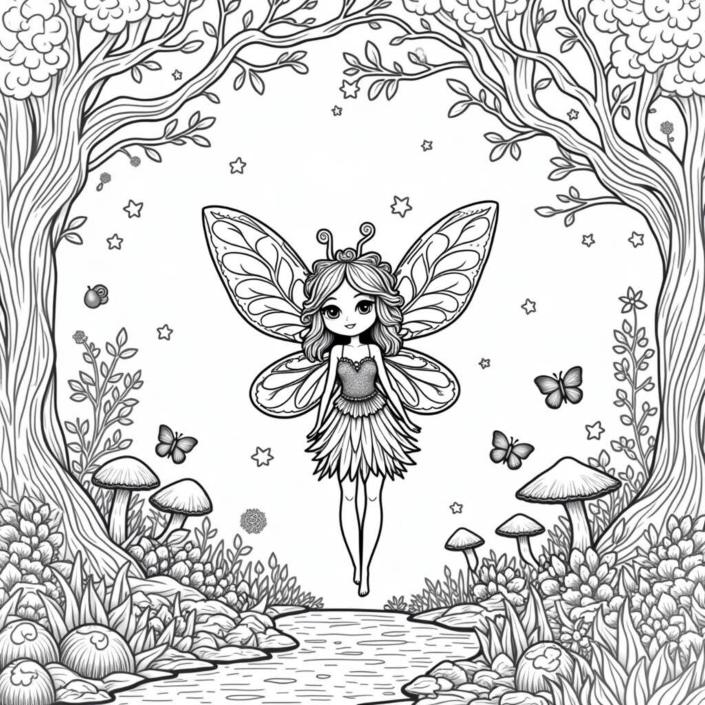 zauberhafte_fee_im_myrchenwald.jpgcopyright-free-kostenlos-ausmalbild-malvorlage-coloringpage