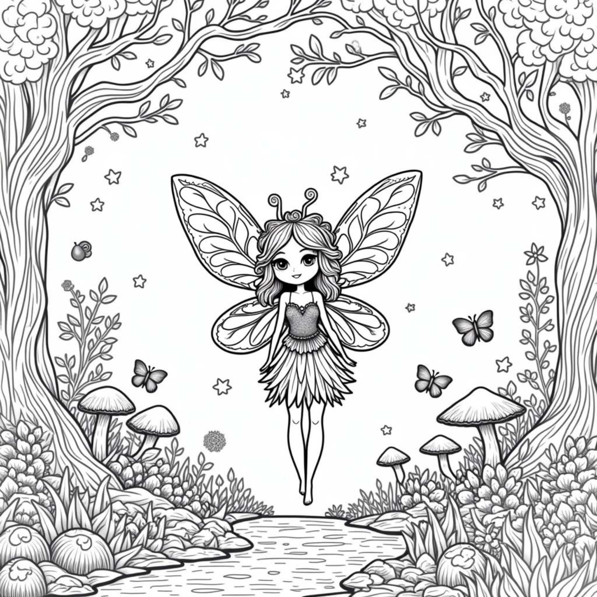 zauberhafte_fee_im_myrchenwald.jpgcopyright-free-kostenlos-ausmalbild-malvorlage-coloringpage