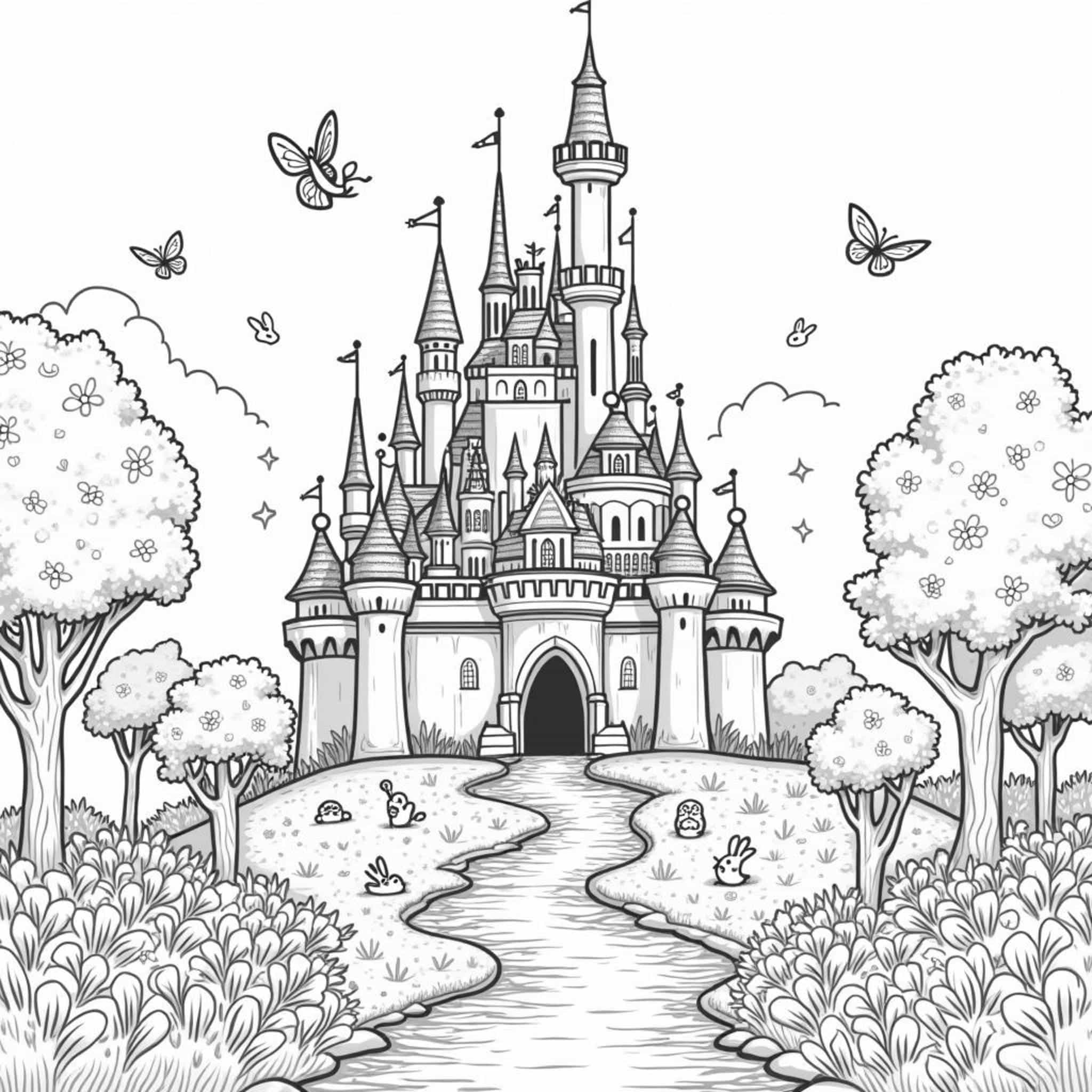 zauberhaftes-schloss-wald-abenteuer.jpgcopyright-free-kostenlos-ausmalbild-malvorlage-coloringpage