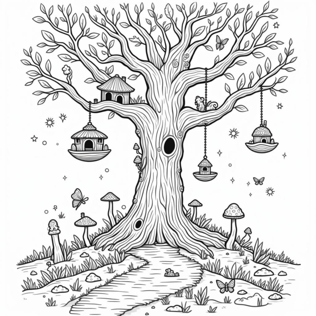 zauberwald-baumhaus.jpgcopyright-free-kostenlos-ausmalbild-malvorlage-coloringpage
