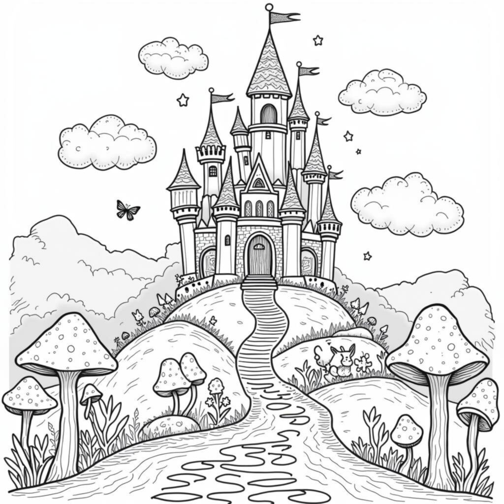 magische-burg-zauberwelt.jpgcopyright-free-kostenlos-ausmalbild-malvorlage-coloringpage