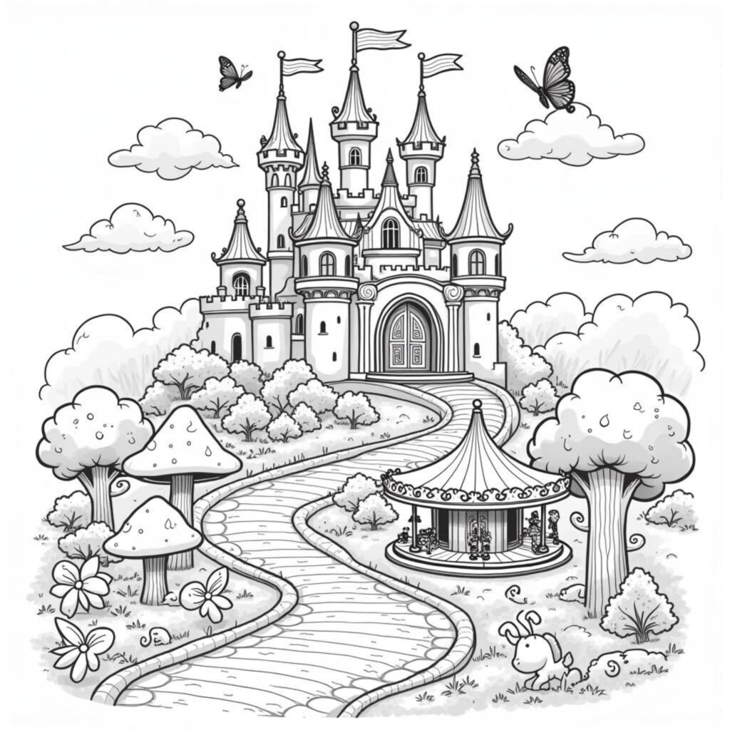 magisches-schloss-wald-abenteuer.jpgcopyright-free-kostenlos-ausmalbild-malvorlage-coloringpage