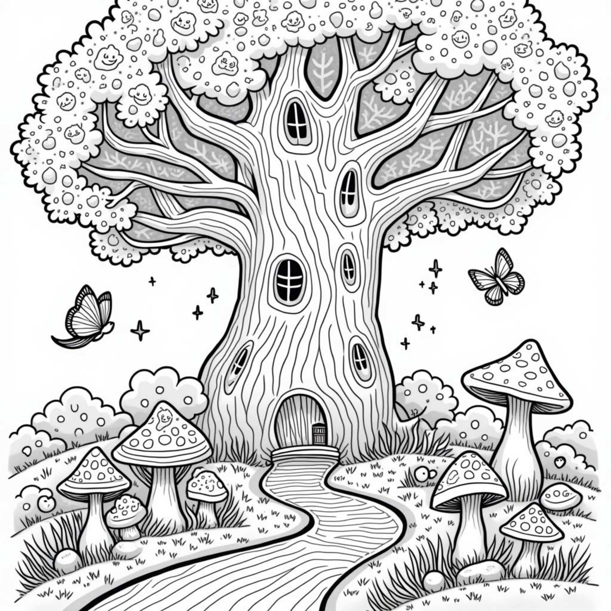 verzauberte-baum-zauberwald.decopyright-free-kostenlos-ausmalbild-malvorlage-coloringpage